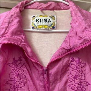 Kuma Sport Vintage 80’s Pink Floral Wind-suit Zip-Up Jacket XL Perfect Condition